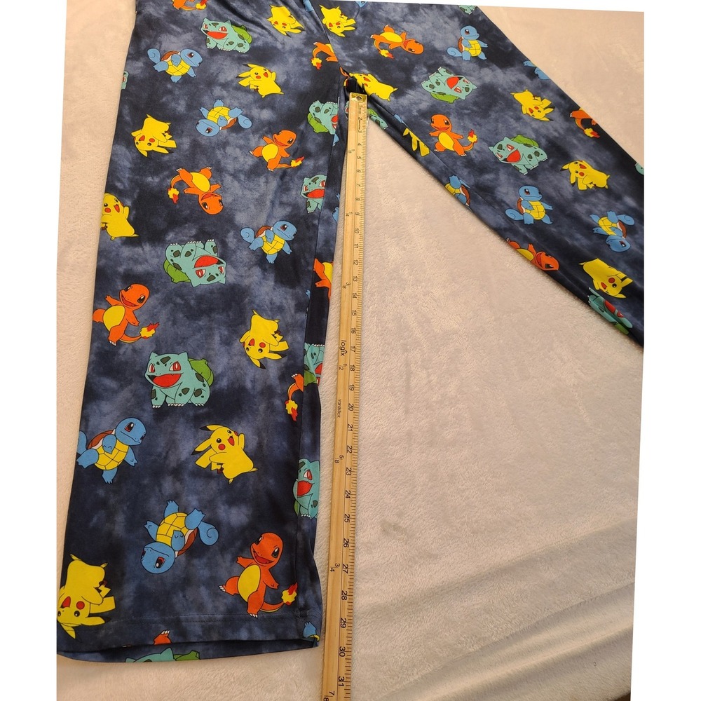 Pokemon Pajama Pants  Blue Men's  Large Cloud Wash Pikachu Bulbasaur  NWOT - Picture 7 of 15